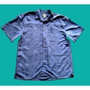 JOS. A. BANK Men's shirt short sleeve floral Hawaiian Blue XL beachy vacation
